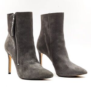 Michael Kors Keke Suede Zip Office Dressy Heel Boots